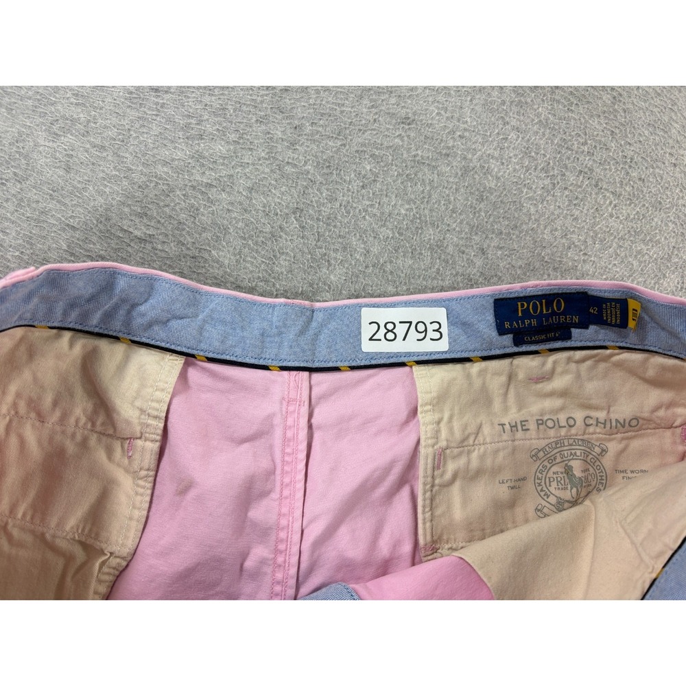 Polo Ralph Lauren Cotton Twill Stretch Chino Shorts (Men's 42)‎ Pink - 6.5" - Picture 7 of 12